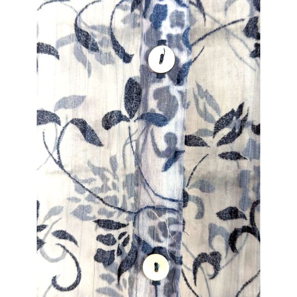 A'NUE LIGNE Sheer Burnout Velvet Popover Top Ethereal Feminine Artsy Medium - Picture 4 of 7